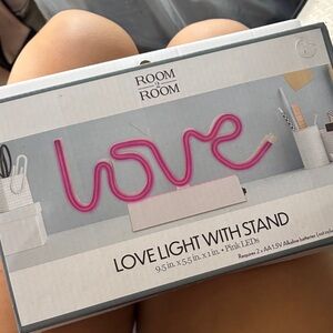 Room Essentials Pink LED Love Light with Stand
